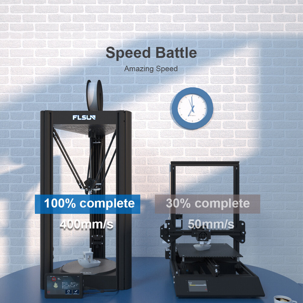 Flsun V400 Triple Speed 400㎜/s 3D Printer Ø300*410 Print Size with Klipper Pre-installed/Dual Gear Extruder/7" Inter